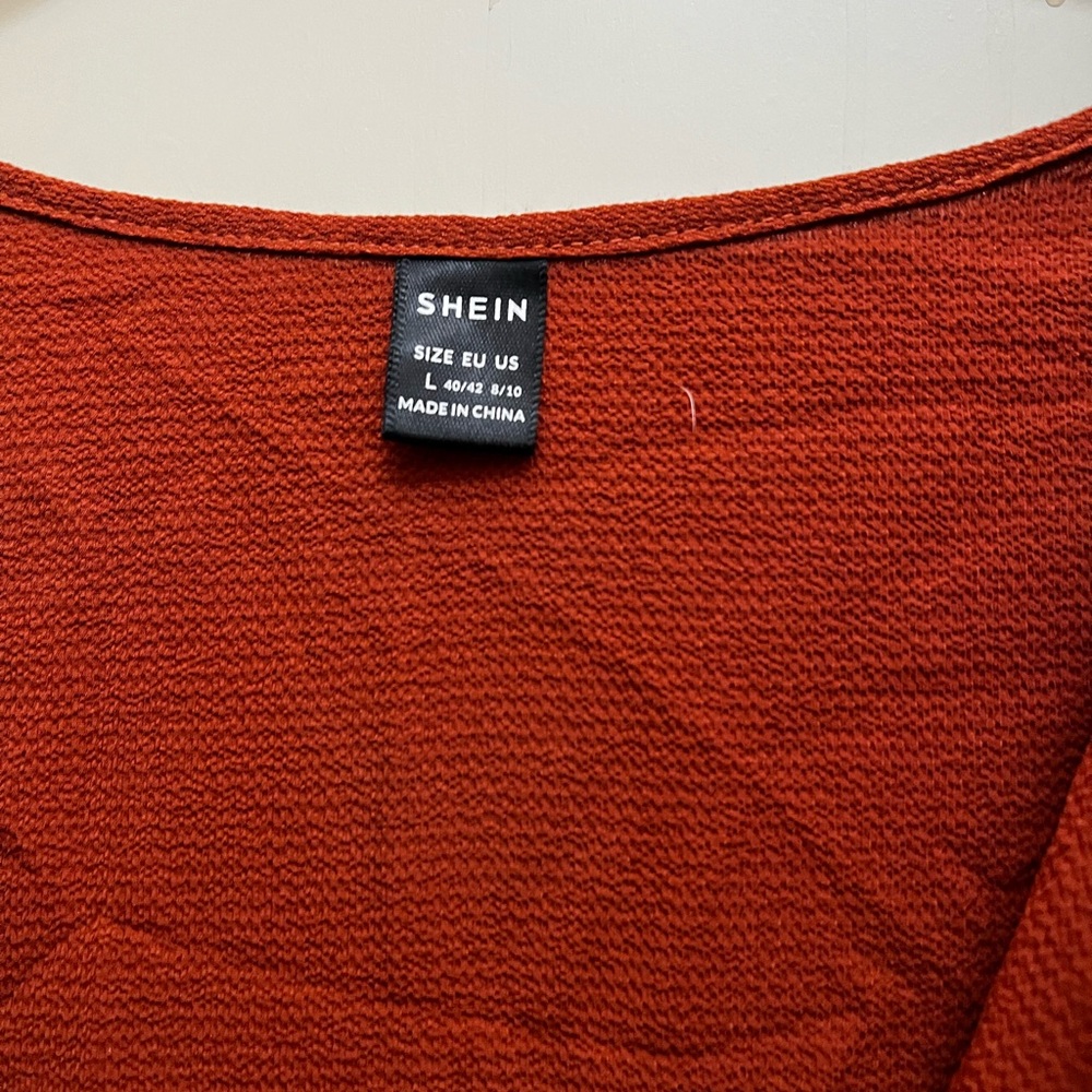Women's Rust Top SHEIN large zip front - Picture 2 of 2